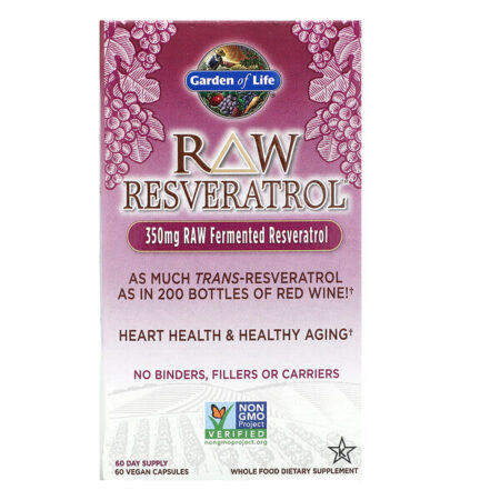 Garden of Life, Resveratrol RAW, 350 mg, 60 Cápsulas Veganas