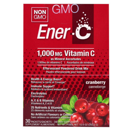 Ener-C, Vitamina C, Pó Efervescente, Cranberry, 30 Pacotes, 10,0 oz (282.3 g)