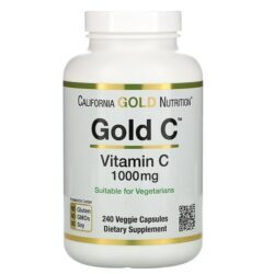 California Gold Nutrition, Gold C, Vitamina C, 1.000 mg, 240 Cápsulas Vegetais