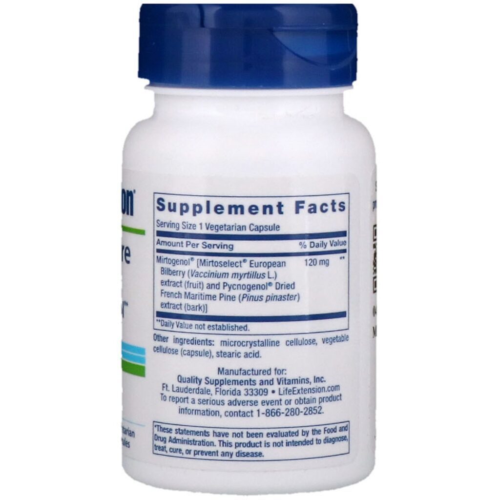 Life Extension, Proteção para a Pressão Ocular com Mirtogenol, 30 Cápsulas Vegetais - Imagem 2