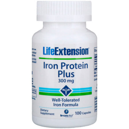 Life Extension, Proteína de Ferro Plus, 300 mg, 100 Cápsulas