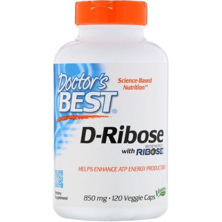 Doctor's Best, D-Ribose com Ribose BioEnergy, 850 mg, 120 Cápsulas Vegetais