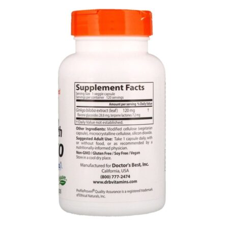 Doctor's Best, Ginkgo com Potência Extra, 120 mg, 120 Cápsulas Vegetais - Imagem 2