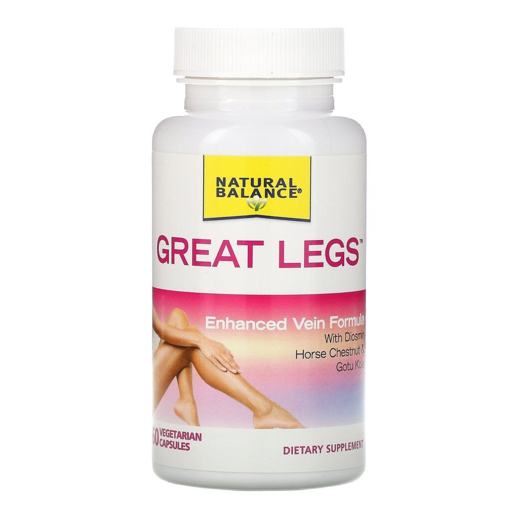 Natural Balance, Belas Pernas, Fórmula Ultra para Veias, 60 Cápsulas Vegetarianas - Imagem 3