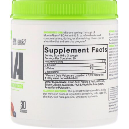 MusclePharm, BCAA Essenciais, Ponche de Frutas, 258 g (0,57 lbs) - Image 2