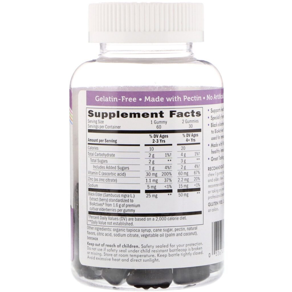 Nature's Way, Sambucus Gummies for Kids Standardized Elderberry, 60 Gummies - Imagem 2