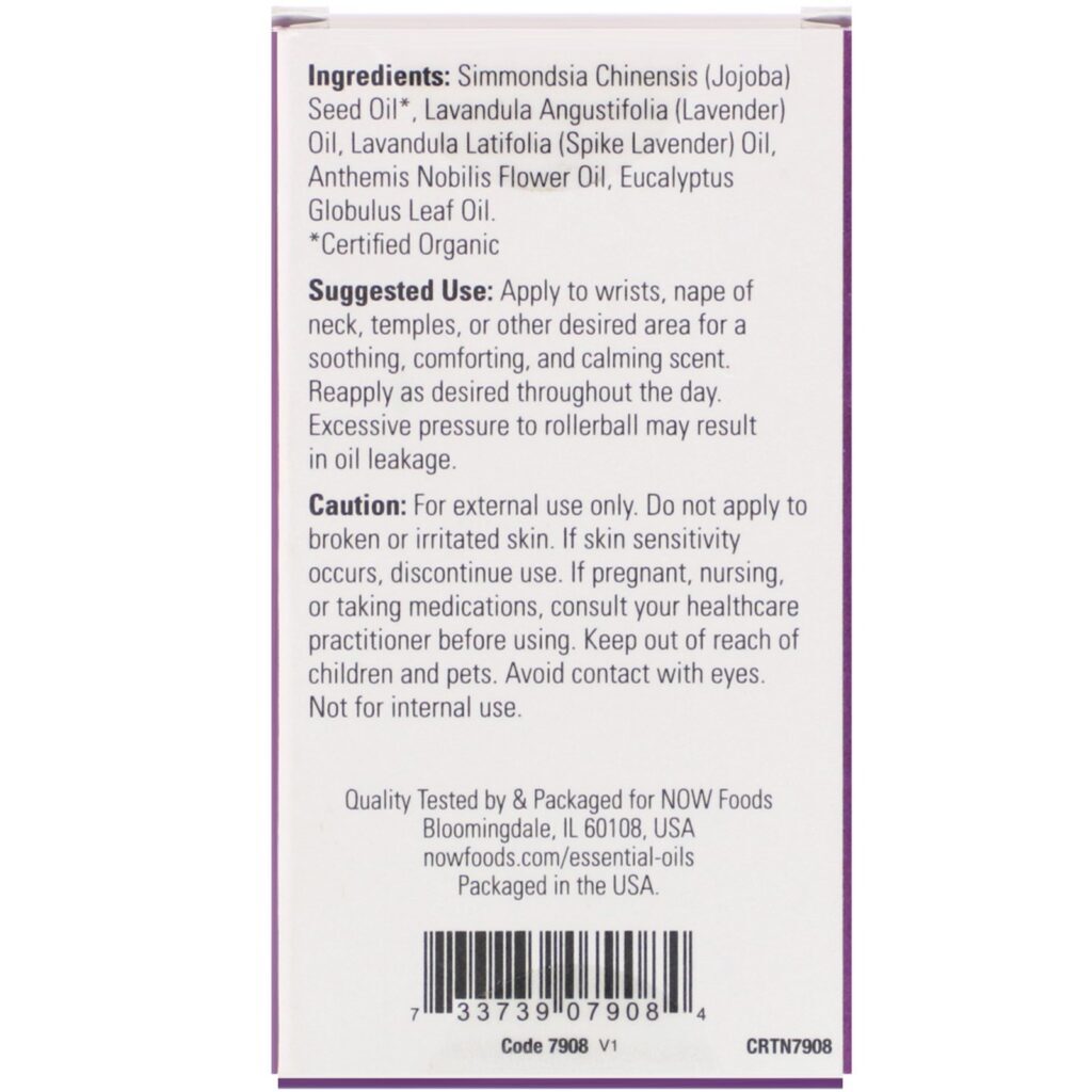 Now Foods, Roll-On para Alívio dos Desconfortos da Cabeça, 10 ml (1/3 fl oz) - Imagem 2