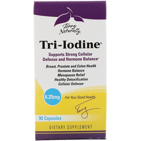 Terry Naturally, Tri-iodotironina, 6,25 mg, 90 Cápsulas