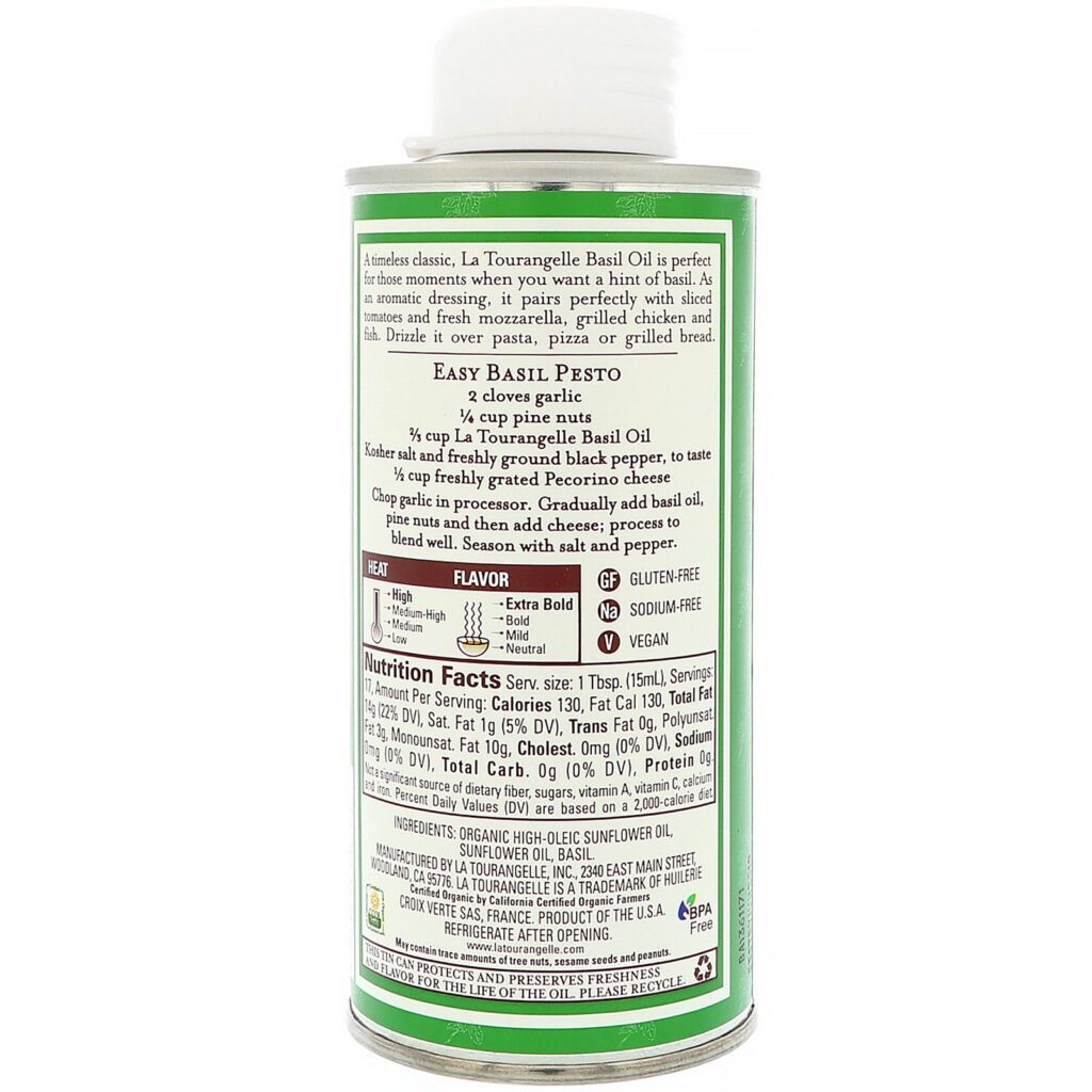 La Tourangelle, Óleo de Manjericão Com Infusão Francesa, 250 ml (8,45 fl oz) - Imagem 2