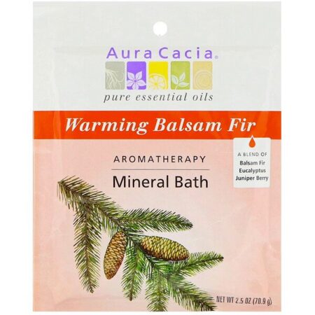 Aura Cacia, Banho Mineral de Aromaterapia, Abeto Balsâmico Aquecedor, 2.5 oz (70,9 g)