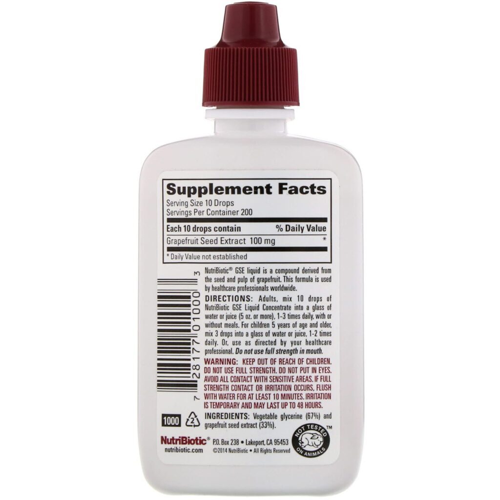 NutriBiotic, GSE, Extrato de Semente de Toranja, Concentrado Líquido, 59 ml (2 fl oz) - Imagem 2