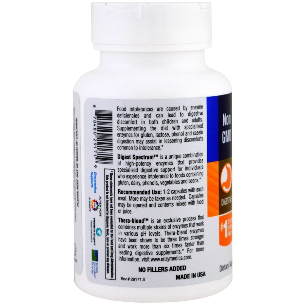 Enzymedica, Digest Spectrum, 90 Cápsulas - Imagem 3