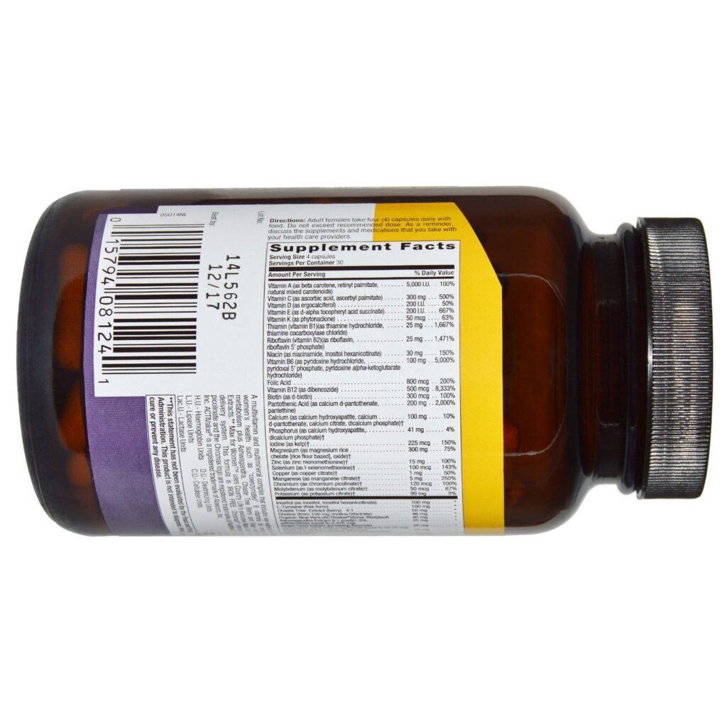 Country Life, Max for Women, Complexo Multivitamínico e Mineral, Sem Ferro, 120 Cápsulas Vegetais - Imagem 2