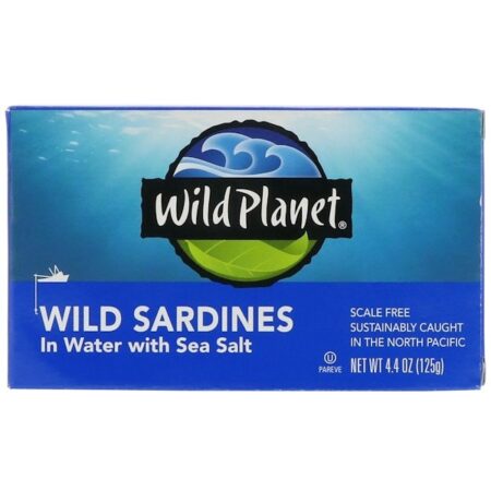 Wild Planet, Sardinha selvagem em água com sal marinho, 4,4 oz (125 g)