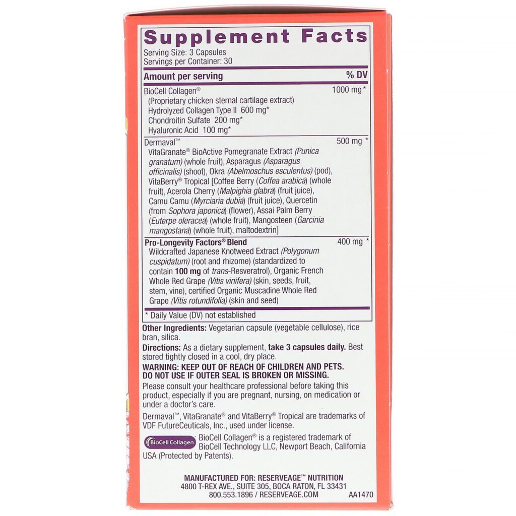 ReserveAge Nutrition, Ultra Impulsionador de Colágeno, 90 Cápsulas - Imagem 2
