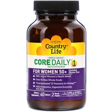 Country Life, Multivitamínico Core Daily-1, Mulheres acima de 50 anos, 60 Comprimidos