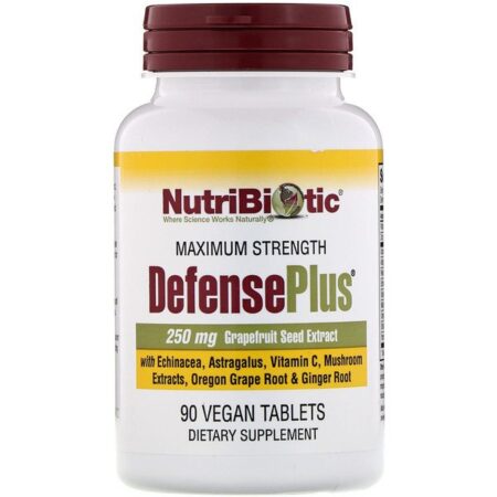 NutriBiotic, DefensePlus, Potência Máxima, 90 Comprimidos Veganos