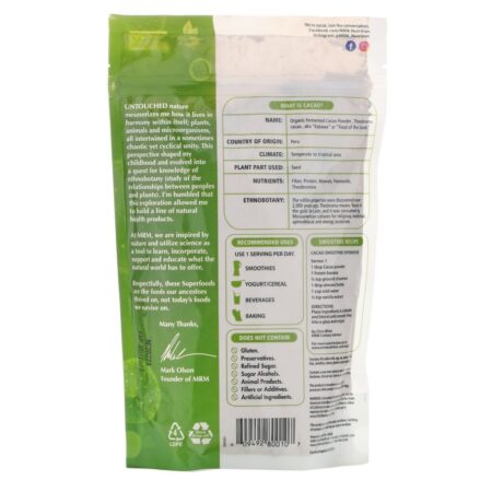 MRM, Pó de Cacau Fermentado Orgânico, 240 g (8,5 oz) - Imagem 2