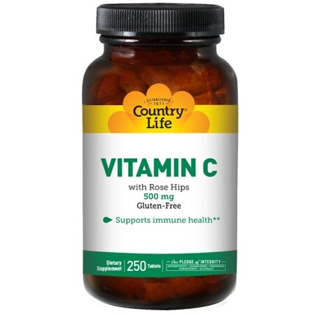 Country Life, Vitamin C with Rose Hips, 500 mg, 250 Tablets