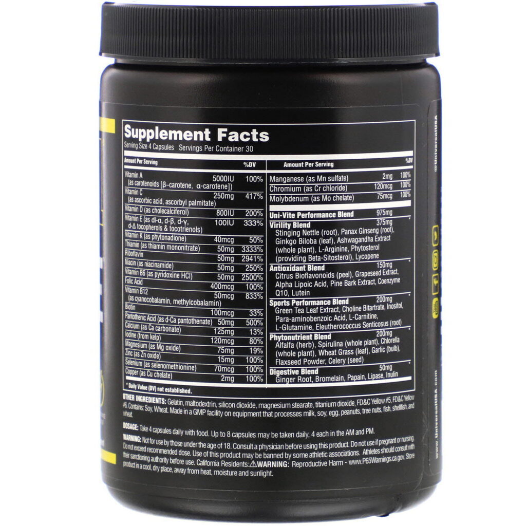 Universal Nutrition, Uni-Vite, 120 Cápsulas - Imagem 2