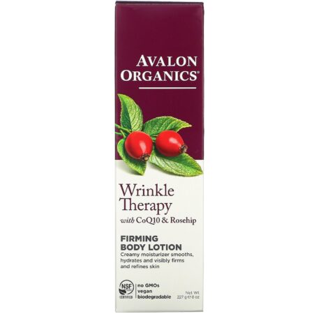 Avalon Organics, Terapia para rugas com CoQ10 e quadril de rosas, Loção firmadora corporal, 227 g - Image 2