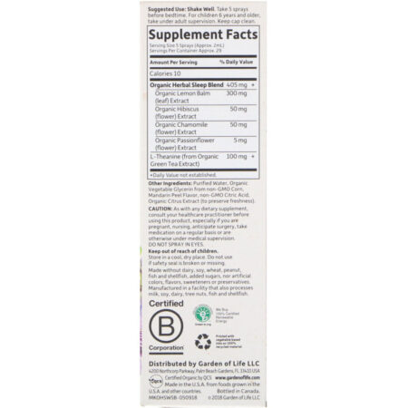 Garden of Life, MyKind Organics, Sleep Well, Spray R&R, 58 ml (2 fl oz) - Imagem 2