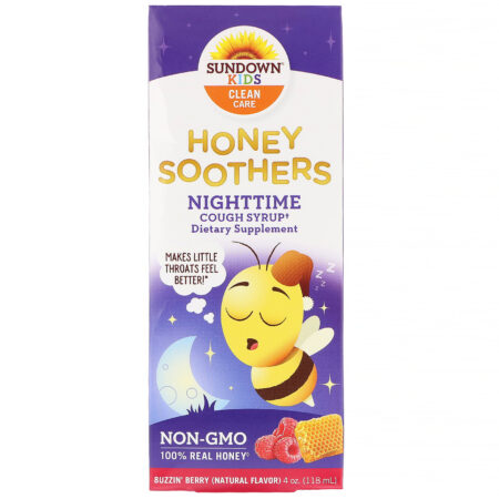 Sundown Naturals Kids, Honey Soothers, Xarope Noturno para Tosse, Frutas Vermelhas, 118 ml (4 oz) - Image 2