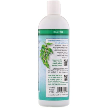 Auromere, Ayurvedic Shampoo with Neem, Aloe Vera, 16 fl oz (473 ml) - Image 2