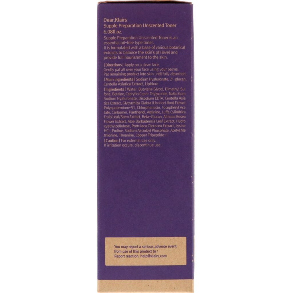 Dear, Klairs, Toner Suave e Sem Perfume de Preparação da Pele, 180 ml (6,08 fl oz) - Imagem 3