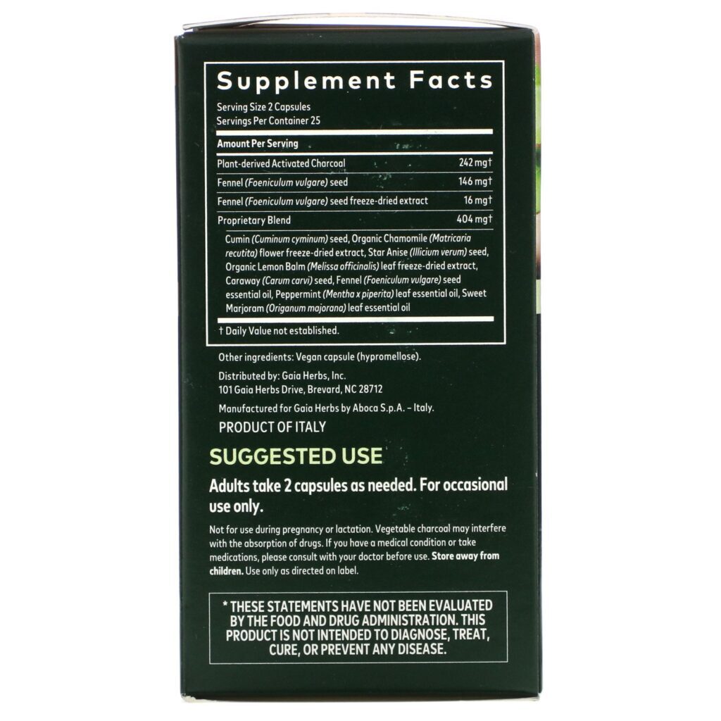 Gaia Herbs, Gas & Bloating, 50 Cápsulas Veganas - Imagem 2