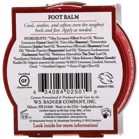 Badger Company, Bálsamo para os Pés, Menta e Melaleuca, 2 oz (56 g) - Image 3