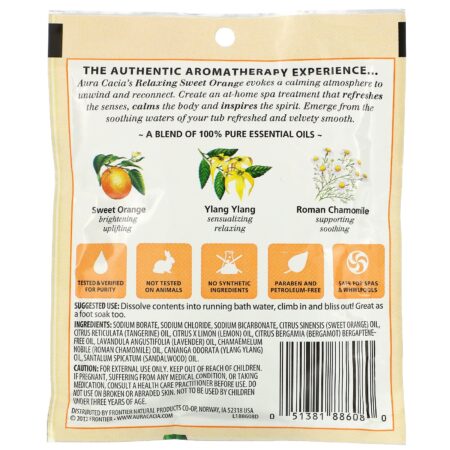 Aura Cacia, Banho Mineral de Aromaterapia, Relaxante e Laranja Doce, 2.5 oz (70,9 g) - Image 2