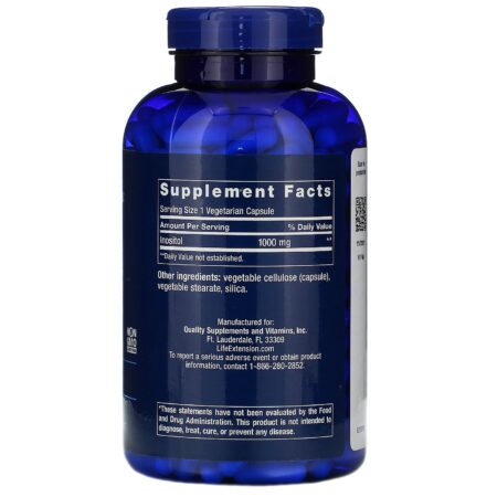 Life Extension, Cápsulas de Inositol, 1000 mg, 360 Cápsulas Vegetais - Image 2