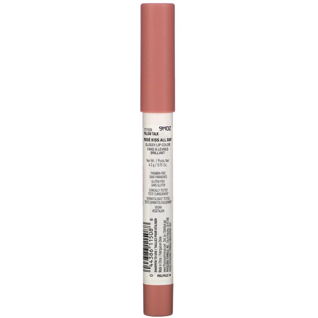 Physicians Formula, Rose Kiss All Day, Glossy Lip Color, Pillow Talk, 0.15 oz (4.3 g) - Imagem 2
