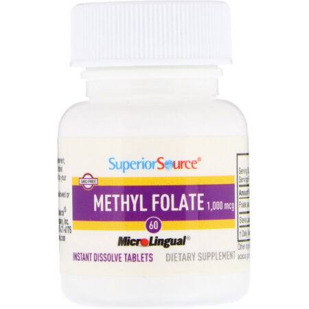 Superior Source, Folato de Metila, 1.000 mcg, 60 Comprimidos - Image 3