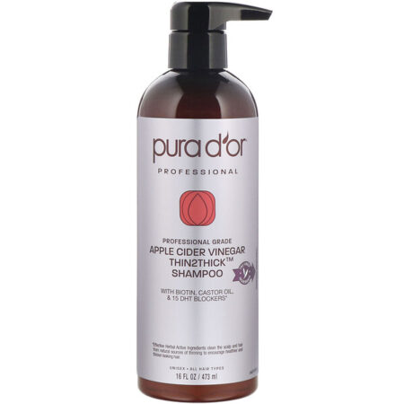 Pura D'or, Professional, Apple Cider Vinegar, Thin2Thick, Shampoo, 16 fl oz (473 ml)