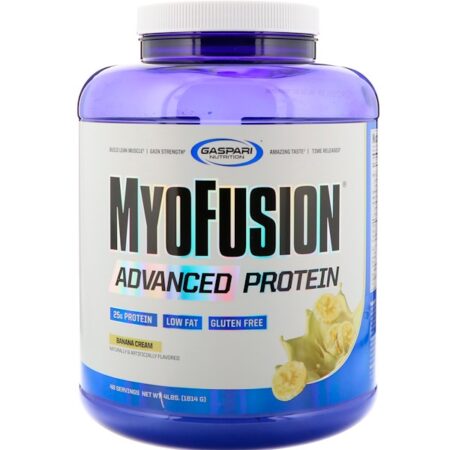 Gaspari Nutrition, MyoFusion, Proteína Avançada, Creme de Banana, 4 lbs (1814 g)