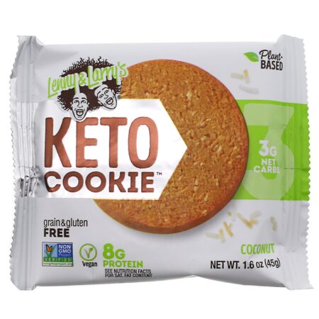 Lenny & Larry's, KETO COOKIE, Coconut, 12 Cookies, 1.6 oz (45 g) Each - Image 4