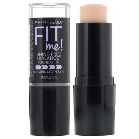 Maybelline, Fit Me, base em bastão Shine-Free + Balance, 110 Porcelain, 9 g