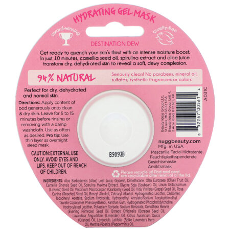 Nugg, Aqua Boost Hydrating Gel Mask, 0.33 fl oz (10 ml) - Image 2