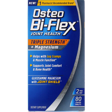 Osteo Bi-Flex, Saúde das Articulações, Força Tripla + Magnésio, 80 Comprimidos Revestidos