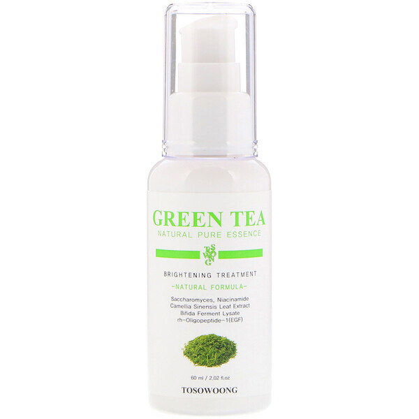 Tosowoong, Pura Essência Natural de Chá Verde, Tratamento Clareador, 60 ml
