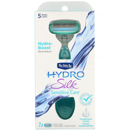 Schick, Hydro Silk, cuidado sensível, 1 lâmina, 2 cartuchos