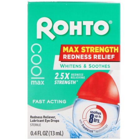 Rohto, Colírio para olhos Cooling, alívio para vermelhidão de força máxima, 13 ml - Imagem 2