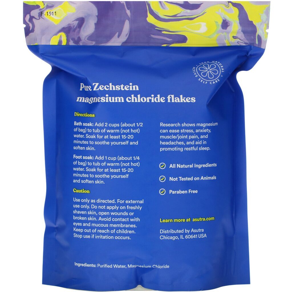Asutra, Soak Pain Away, Magnesium Flakes, 2 lbs (907 g) - Imagem 2