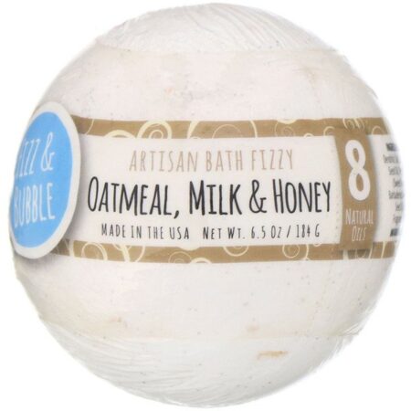 Fizz & Bubble, Esfera efervescente artesanal, Milk & Honey, 6,5 oz (184 g)