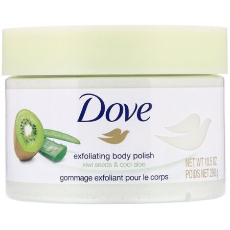 Dove, Esfoliante para polimento corporal, semente de kiwi e babosa refrescante, 298 g