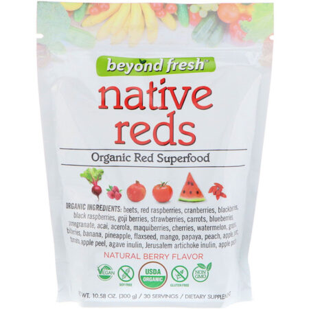 Beyond Fresh, Native Reds, Superalimentos Vermelhos Orgânicos, Sabor Natural de Frutas Vermelhas, 10,58 oz (300 g)