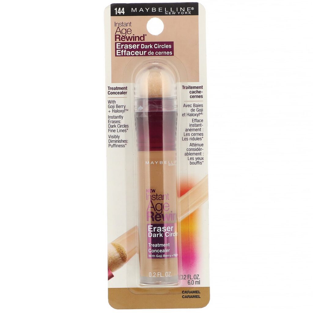 Maybelline, Instant Age Rewind, corretivo de tratamento, cobertura das olheiras, 144 Caramel, 6 ml - Imagem 2