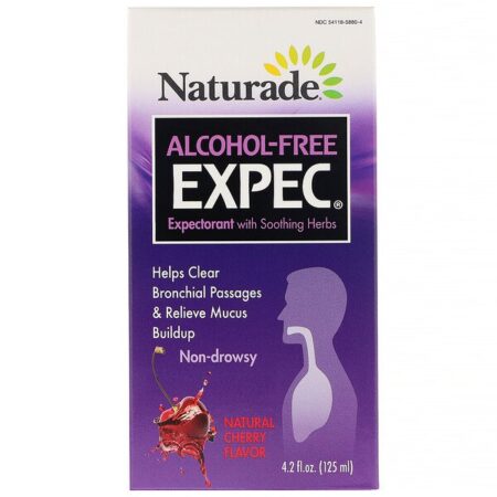 Naturade, EXPEC sem Álcool, Expectorante de Ervas, Sabor Natural de Cereja, 4,2 fl oz (125 ml)